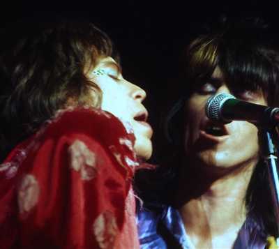 Mick Jagger and Keith Richards, concert at Winterland Palace in San Francisco, 1972