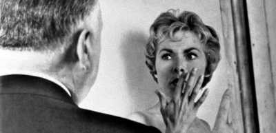 Alfred Hitchcock and Janet Psycho in the Psycho bathroom scene